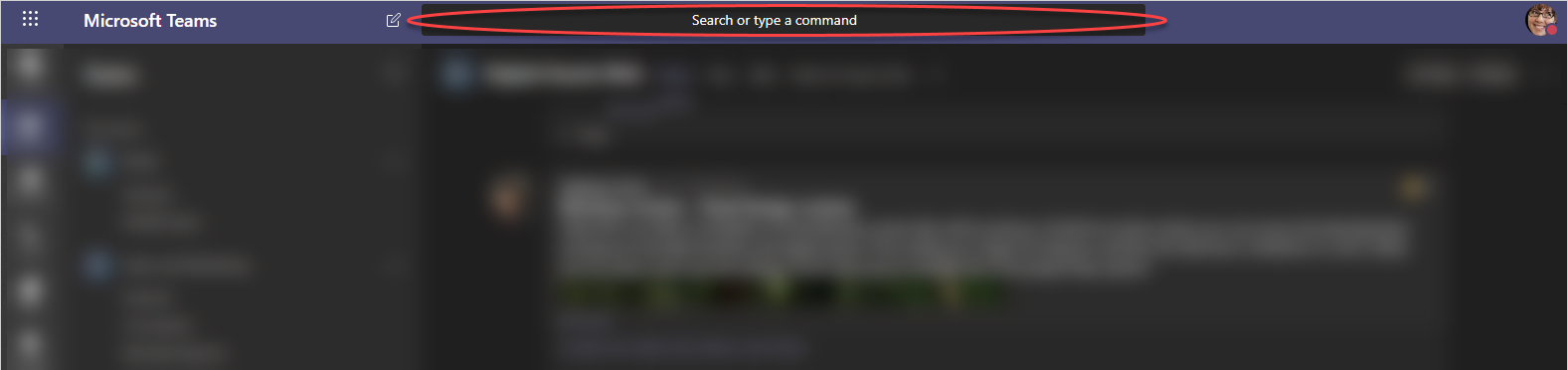 MS Teams Command Bar