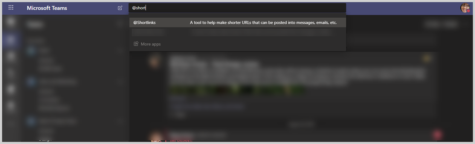 Shortlinks in the Command Bar