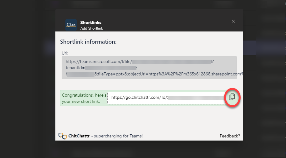 Shortlinks Popup
